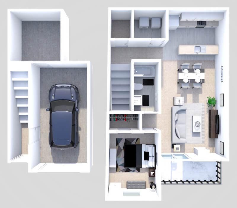 Floor Plan - Phase II - Executive 1 Bed 1 Bath