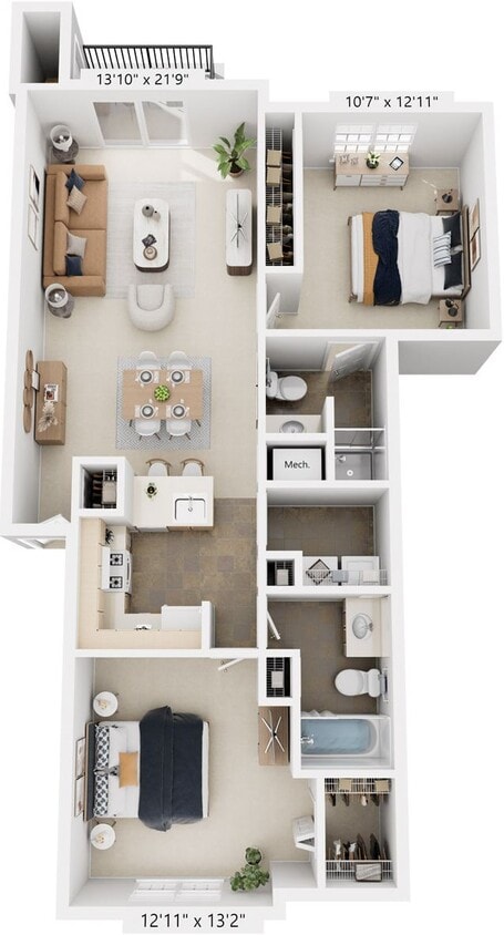 Floor Plan - Two Bedroom