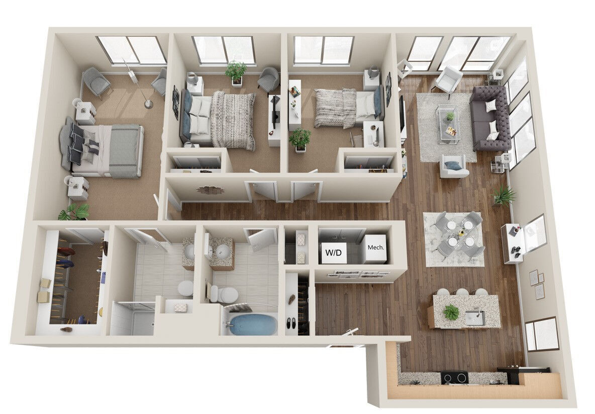 CC1 floor plan Flats on D - CC1