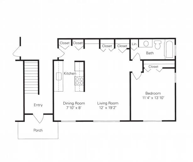 1 bed/1 bath Floor plan - 1 Bed / 1 Bath Apt.