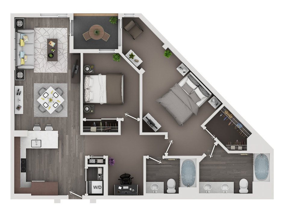Floor Plan - 2/2 + Office