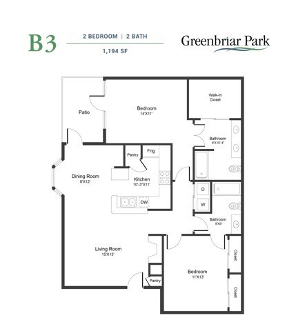 B3P - 2x2 Floor Plan - B3P