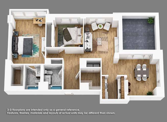 Floor Plan - 2 Bedroom 2 Bath- B15