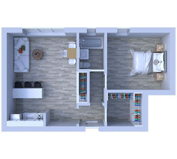 Floor Plan - 1 Bedroom Floor Plan A6