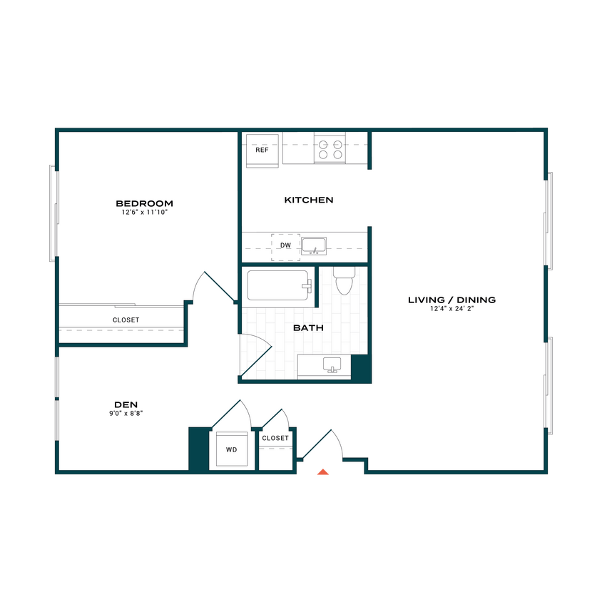 Floor Plan - 1 Bed/1 Bath-a2