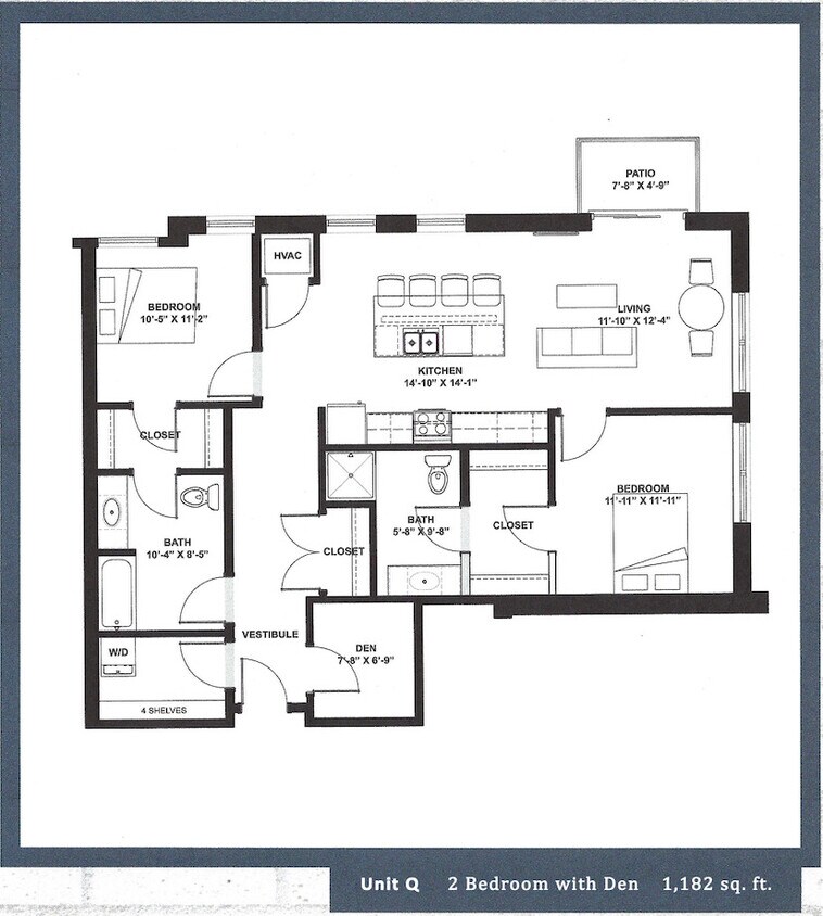 Floor Plan - 2-Q + DEN
