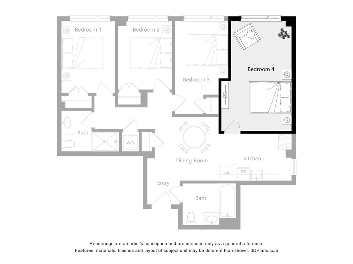 The Reserve_A4New - Furnished Room in a 4 Bedroom 2 Bathroom (A4)