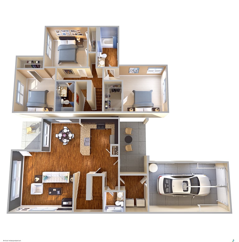 Floor Plan - The Thoroughbred (Townhouse)