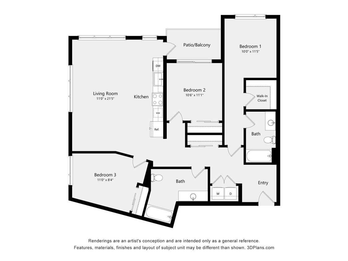 Floor Plan - Three Bedroom F03AA