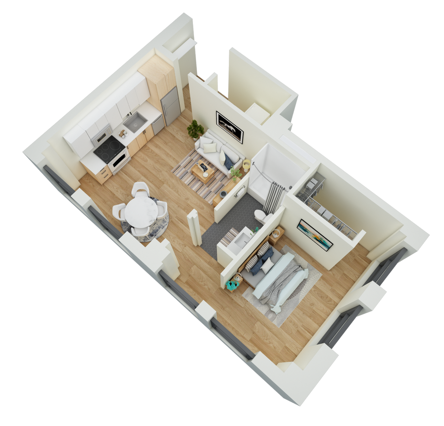 1 Bedroom, 1 Bath- F - 1 Bed 1 Bath-F