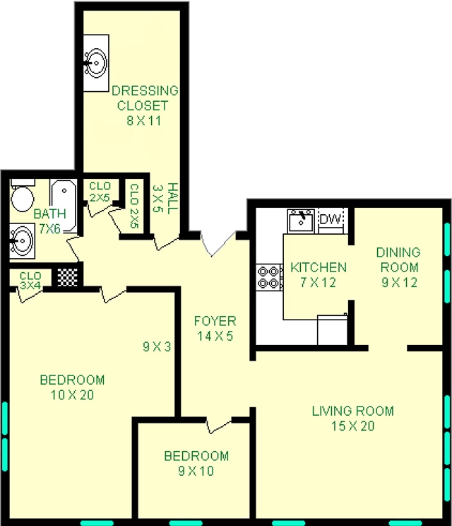 Panther Hollow Two Bedroom Floorplan - Panther Hollow