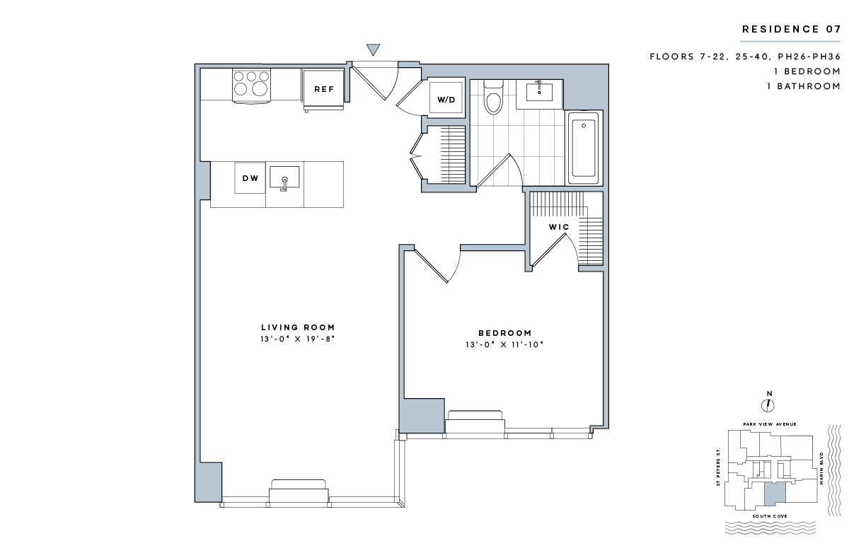Floor Plan - 1 Bed/1 Bath-A.5-II