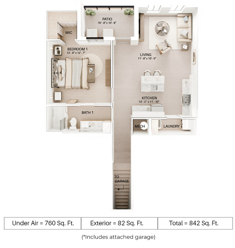 Floor Plan - A1U - Attached Garage