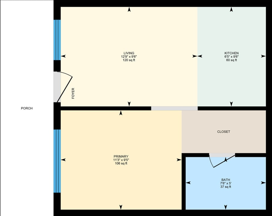 Floor Plan - 1BR -  Small  Unfurnished