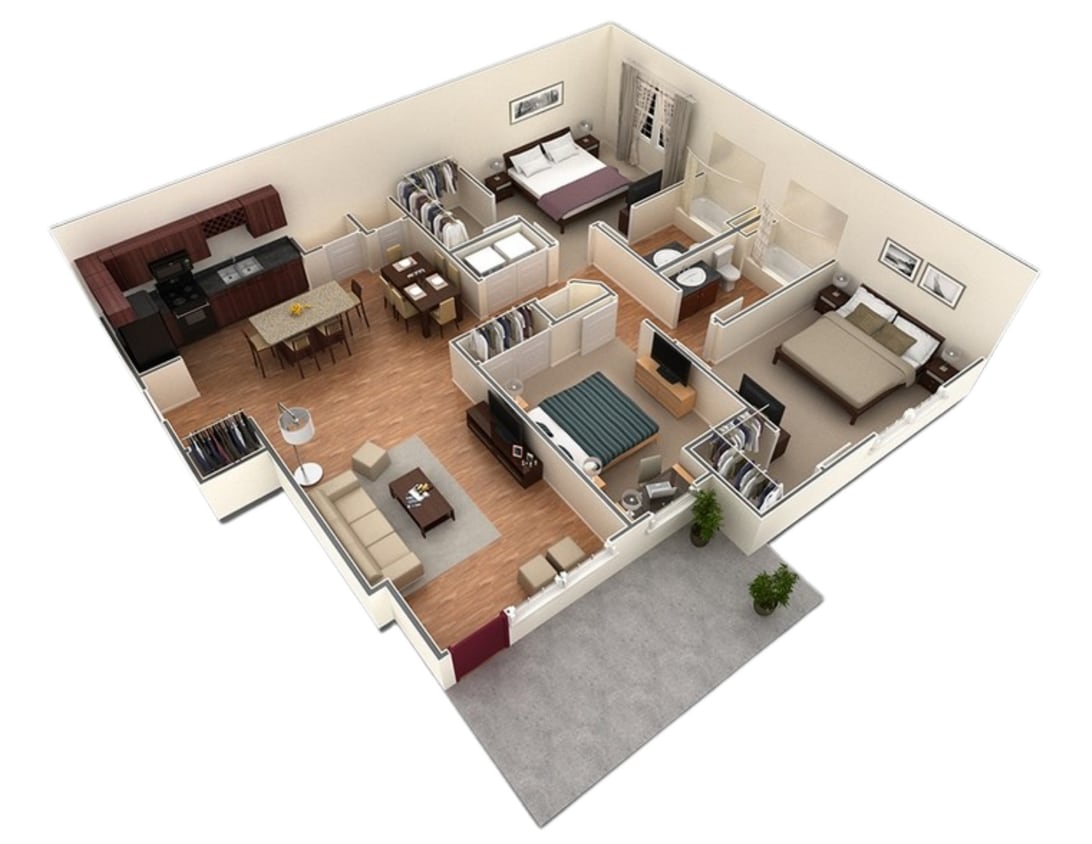C1 Donerail_3Bed_2Bath_1334 Sq Ft - C1 Donerail - 3 Bedroom, 2 Bathroom