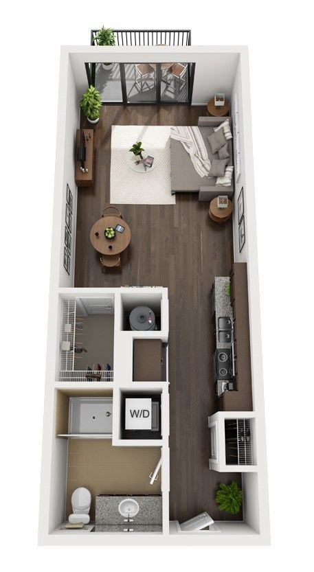 The Four - S1 - 1 Beds - 1 Baths - 543 Sq. ft. - S1