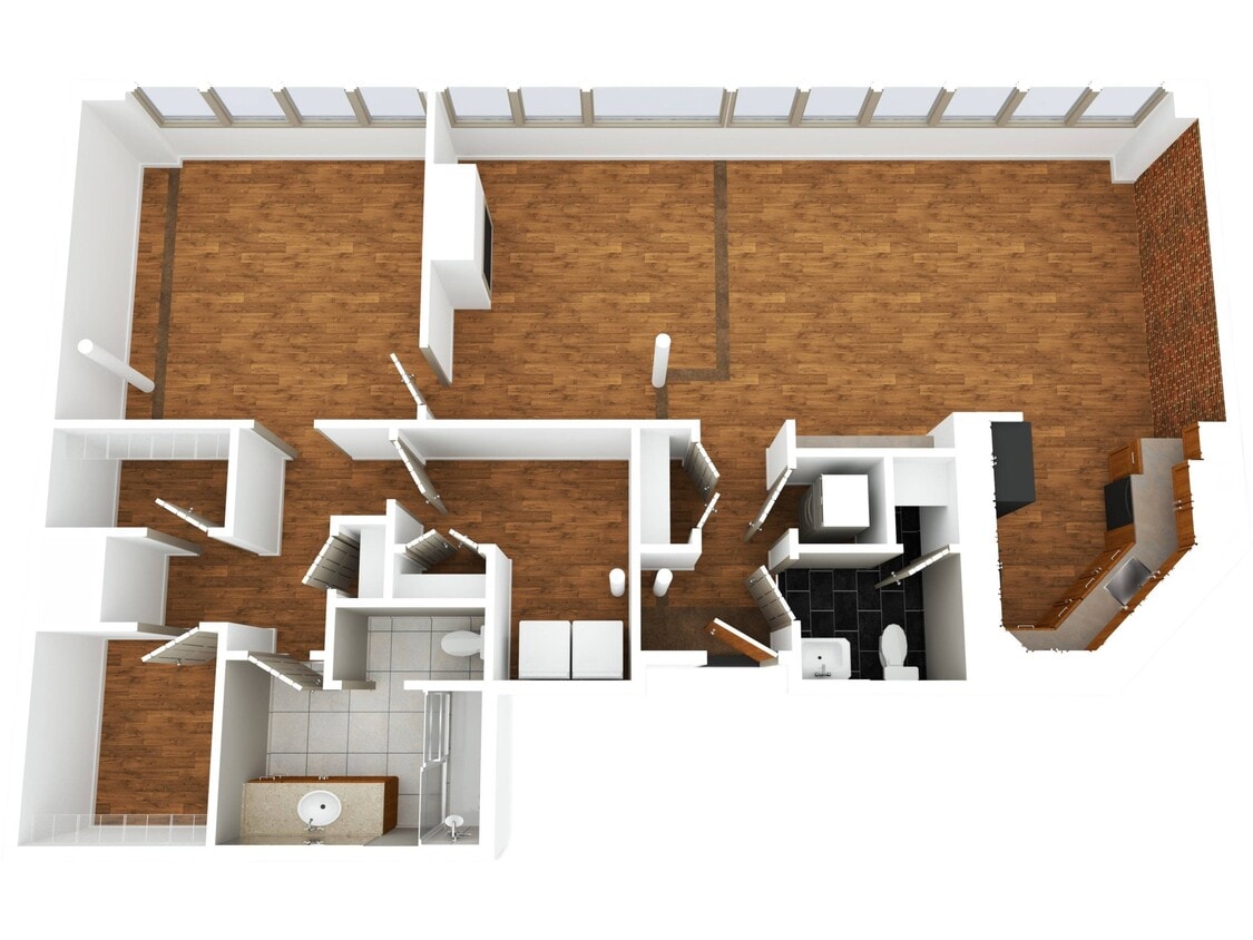 Floor Plan - 1 Bed 1.5 Bath | Classic