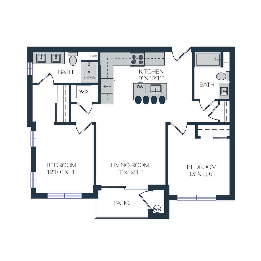Floor Plan - Two Bed Two Bath A
