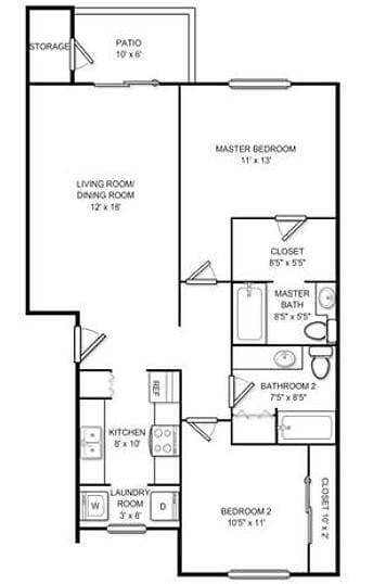 Floor Plan - Two Bedroom B