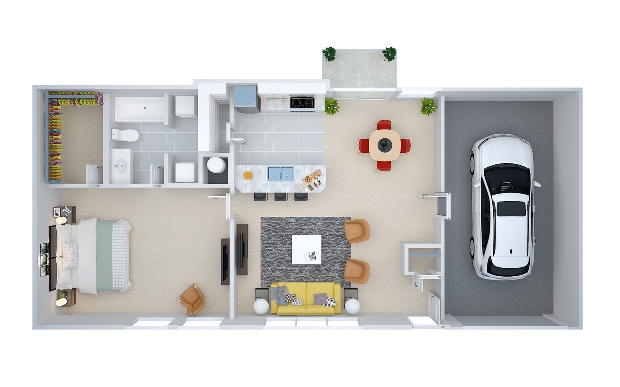 Crown_Lone_Oak_A1_Village_Downstair_1000sq June 03 2018.jpg - 1 Bedroom Villa Down