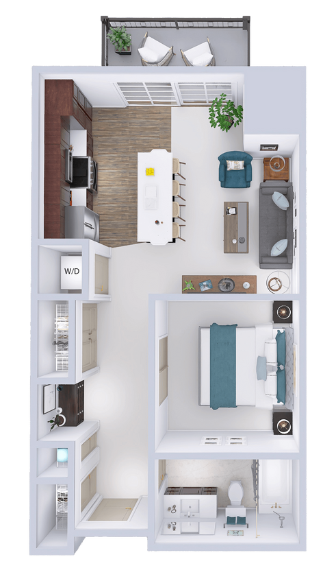 Floor Plan - CrossTown - A4 - Studio - 1 Bath
