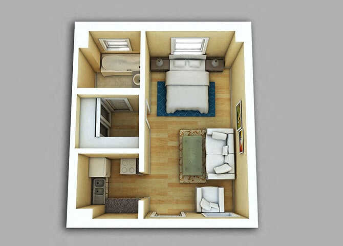 Floor Plan - Studio #228-728