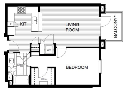 Floor Plan - 1x1 865