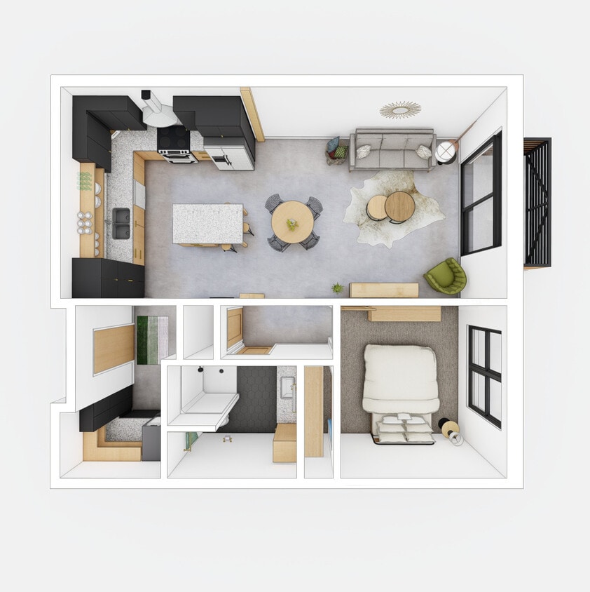 Floor Plan - One Bed/One Bath