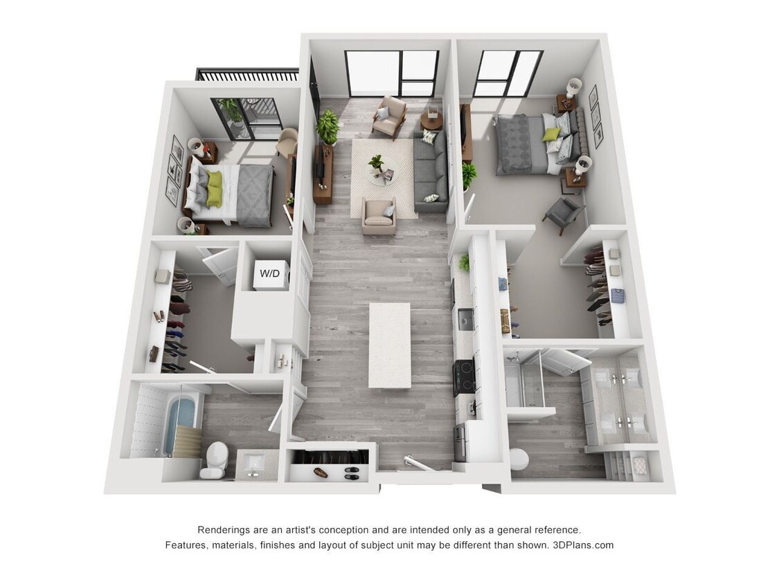 The Glenn - C1a - 2 Beds - 2 Baths - 1190 Sq. ft. - C1a