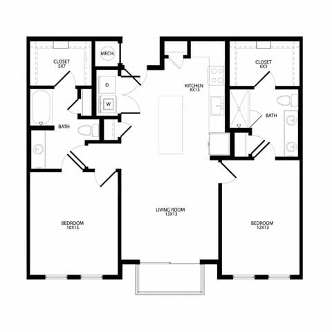 Floor Plan - Two-Bedroom (B1)