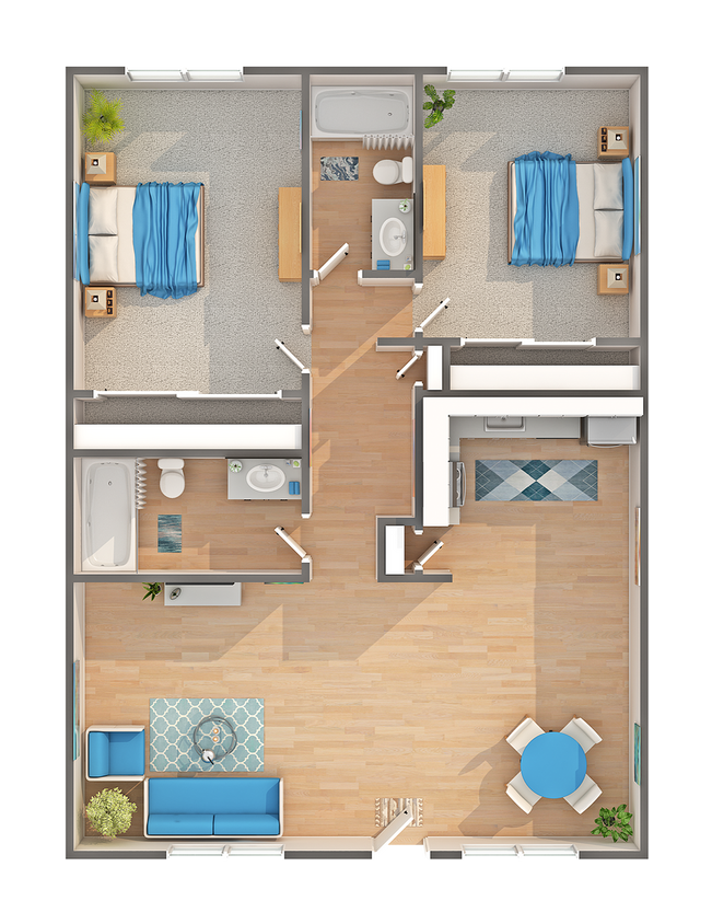 B3 | 2-Bedroom Floorplan - B3
