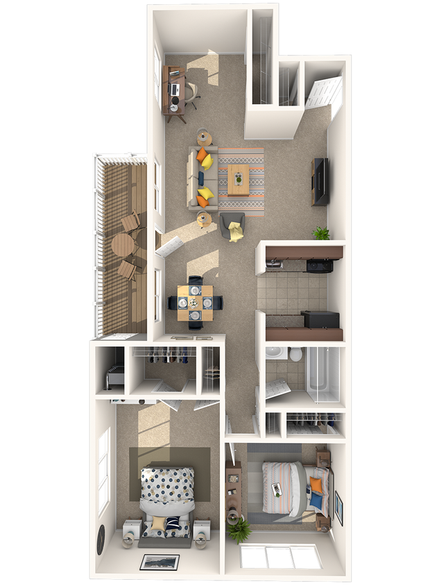 Floor Plan - 2 BEDROOM 1 BATH DEN, NHP