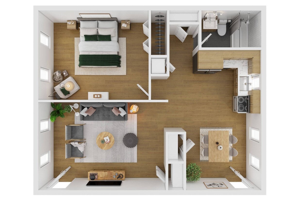 Floor Plan - 1 Bedroom 1 bath