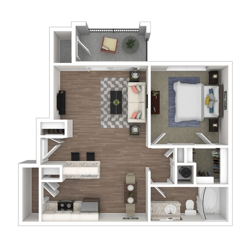 Floor Plan - 1x1 Upgrade