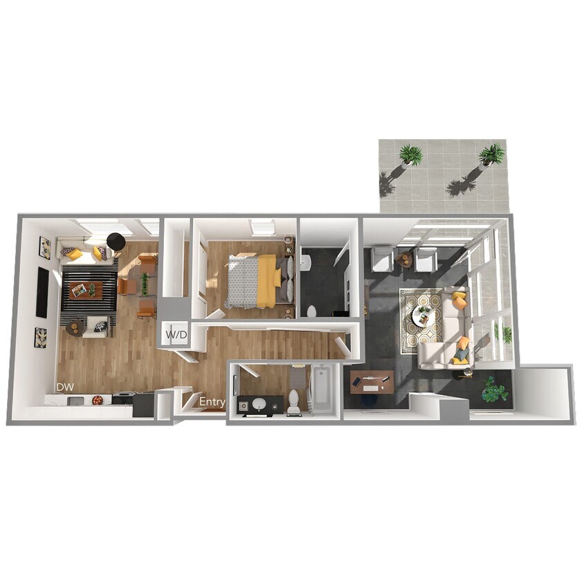 Floor Plan - 1 Bed/1.5 Bath Live/Work
