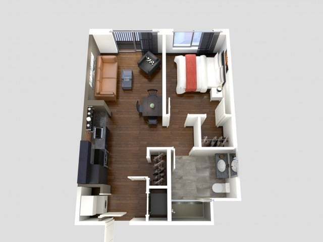 Furnished Balcony - Furnished One Bedroom-Balcony