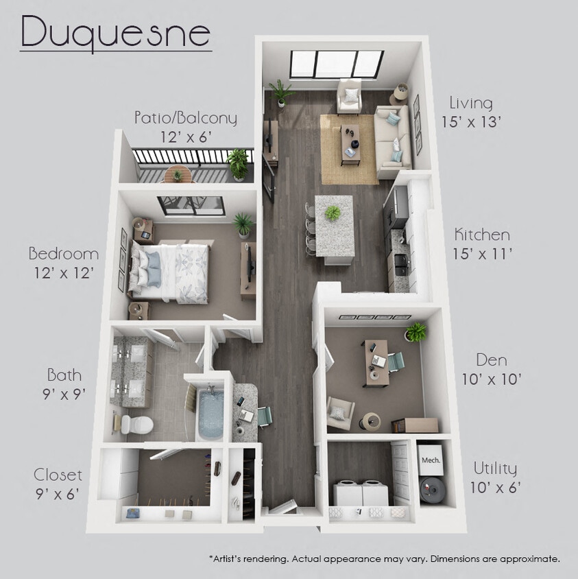 Floor Plan - The Duquesne with Den