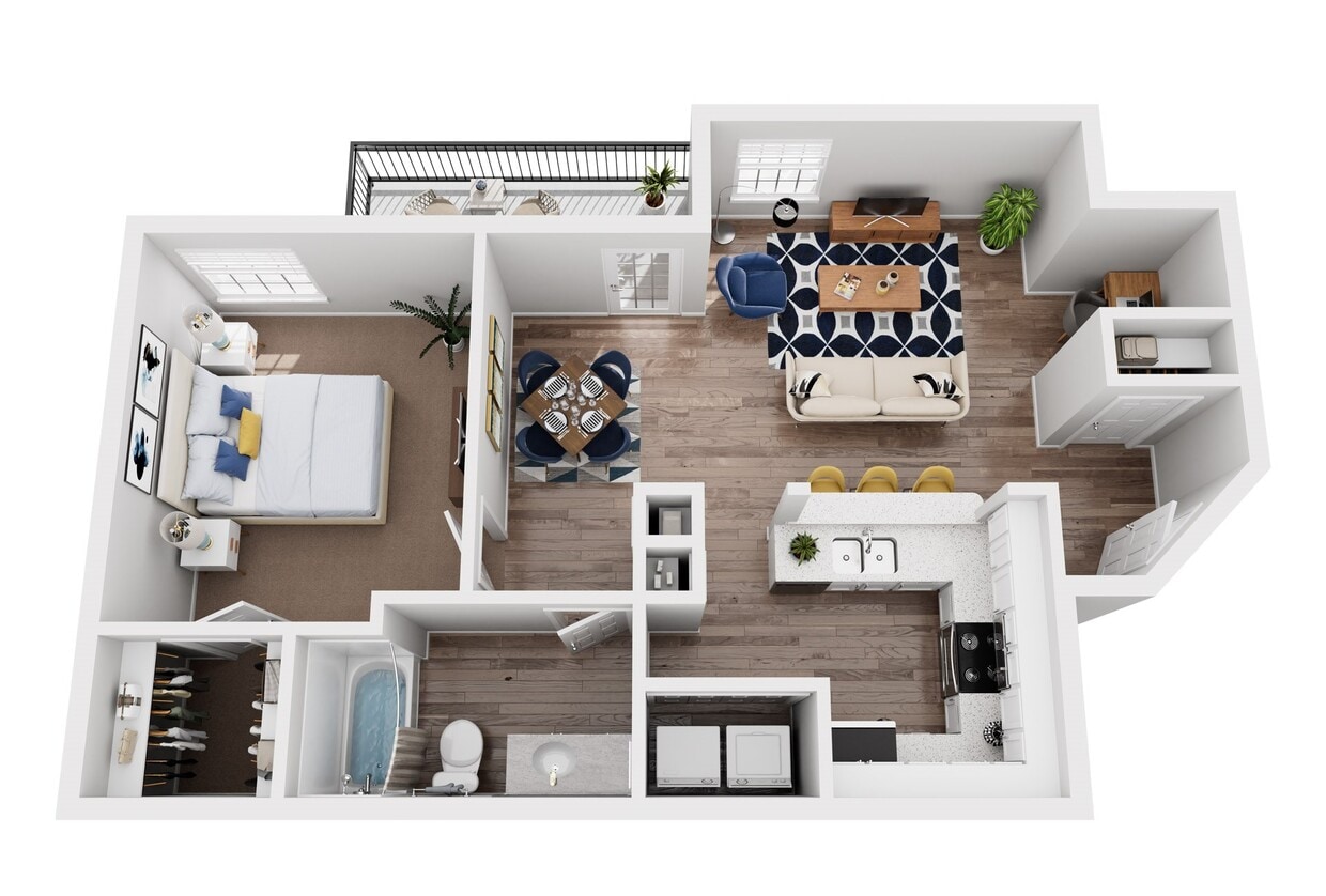 1BD / 1 BA - One Bedroom - A Hybrid