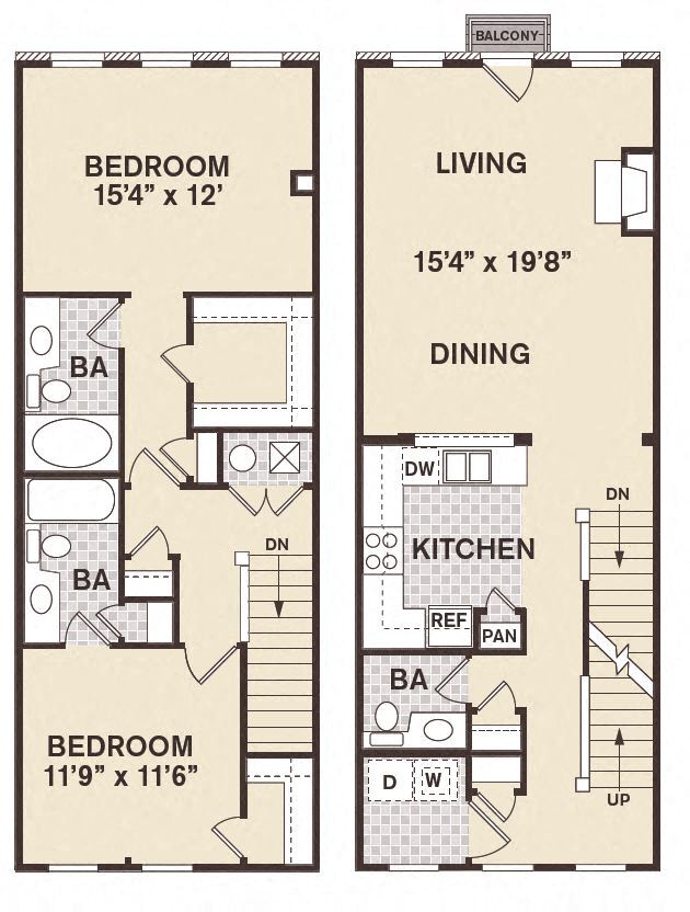 Floor Plan - 2B2B TH Lincoln Park