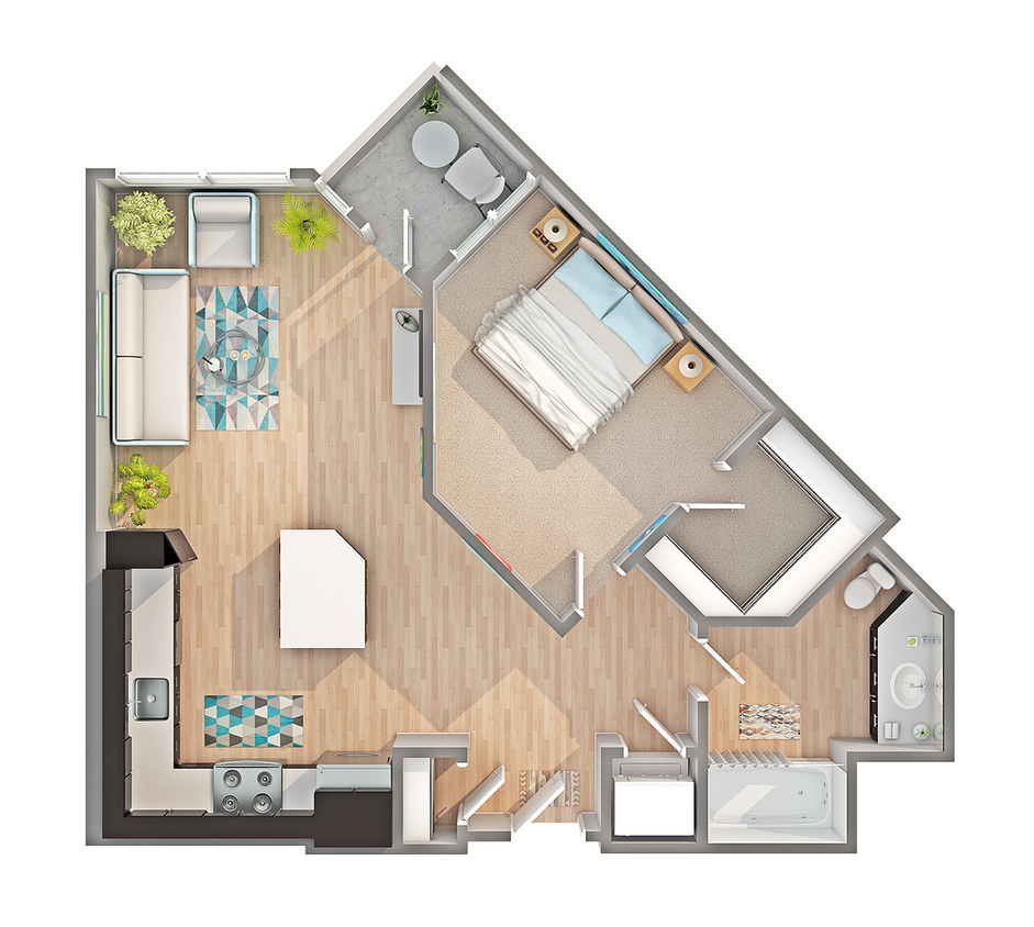 A2 | 1-Bedroom Floorplan - A2