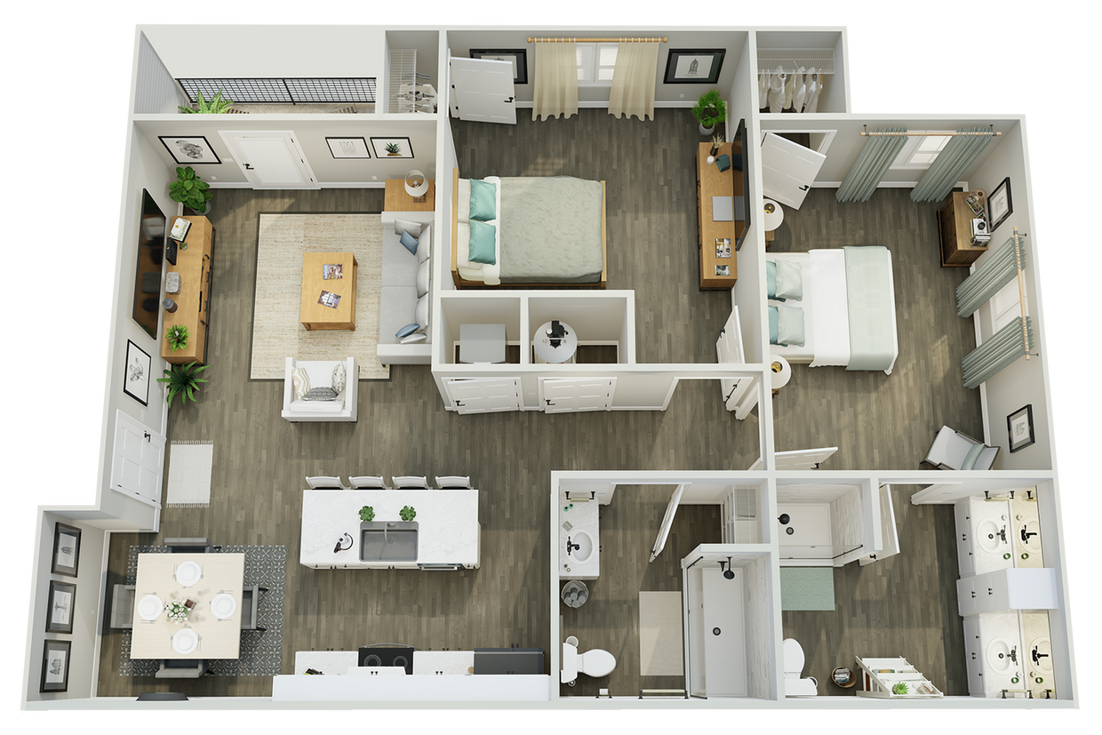 Floor Plan - 2 Bedroom, 2 Bathroom