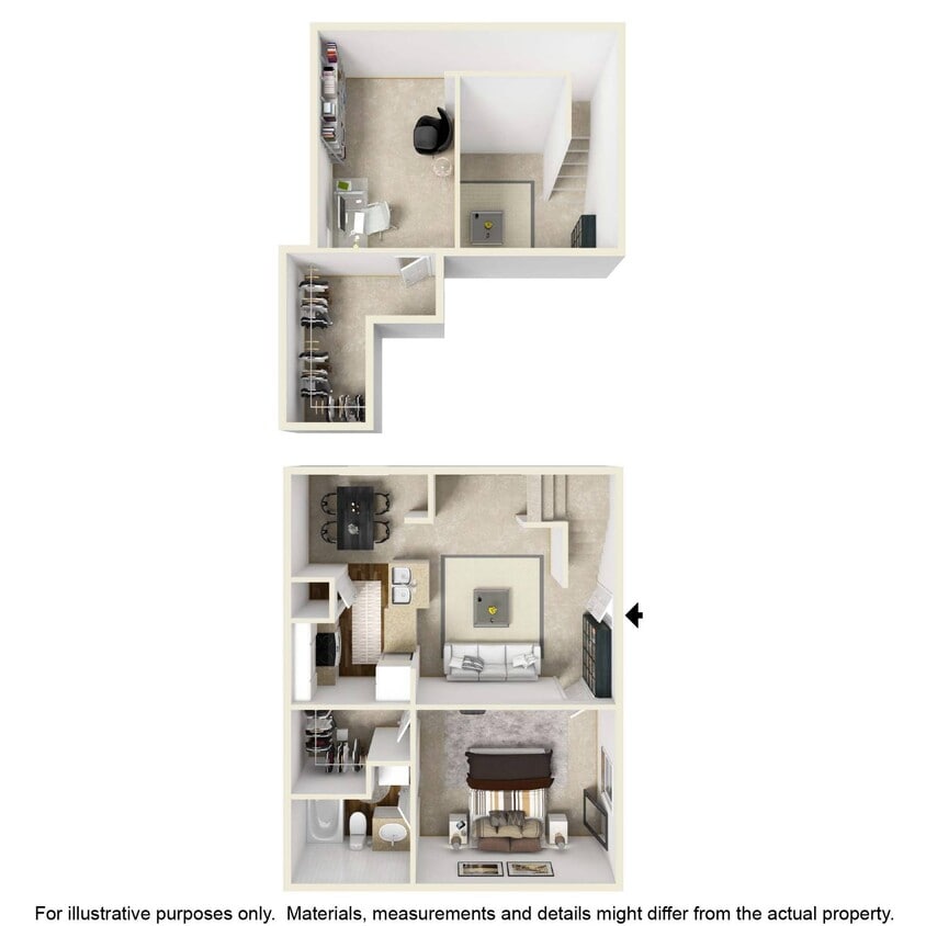 Floor Plan - One Bed, One Bath D