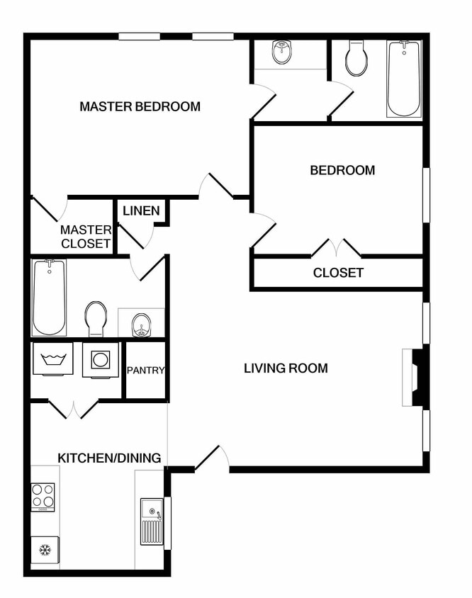 Floor Plan - 2 Bedroom 2 Bathroom