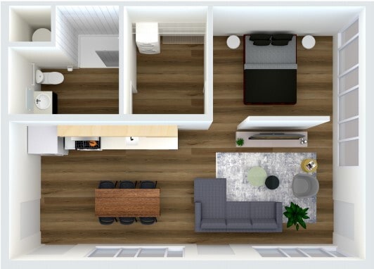 Floor Plan - One Bedroom/1 Bath-NEast