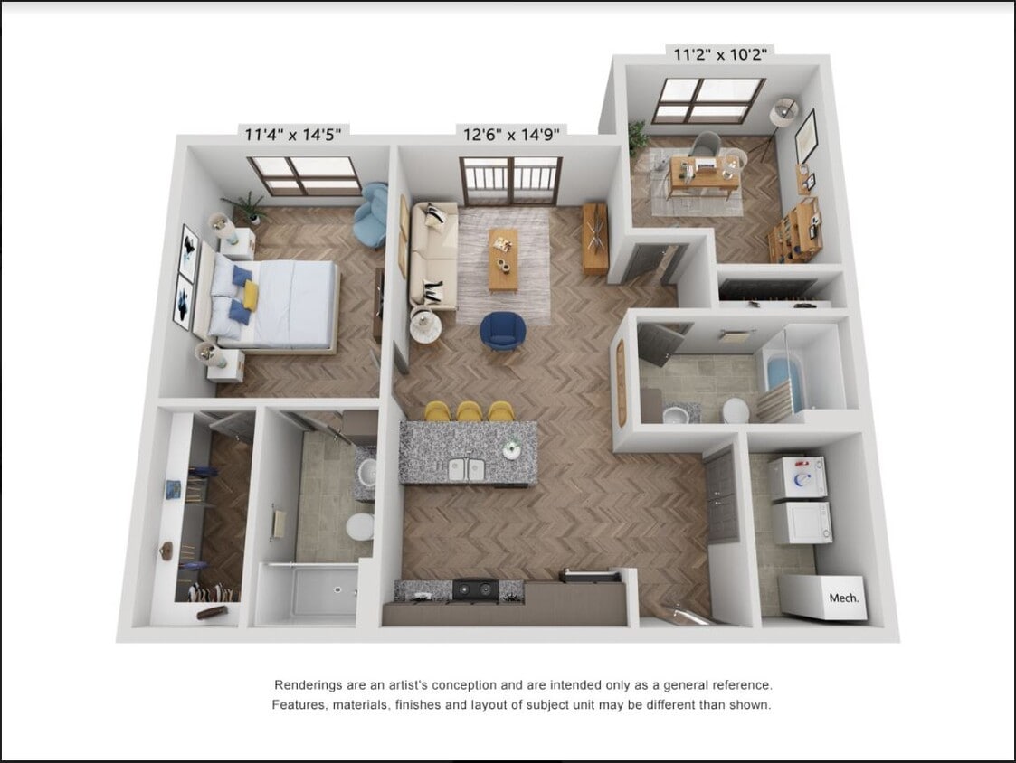 Floor Plan - 2B2B Cinder
