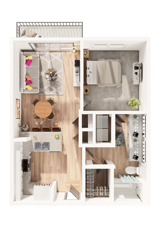 The Roosevelt Arlington Commons- A1B Floorplan - A1B