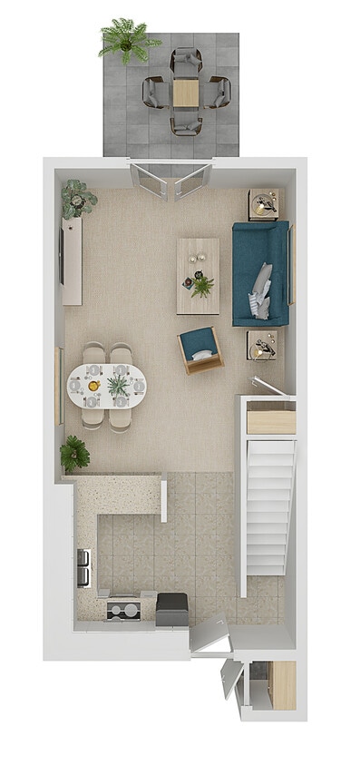 Downstairs - 2 bedroom Townhome - 2 Bed 2 Bath Townhome