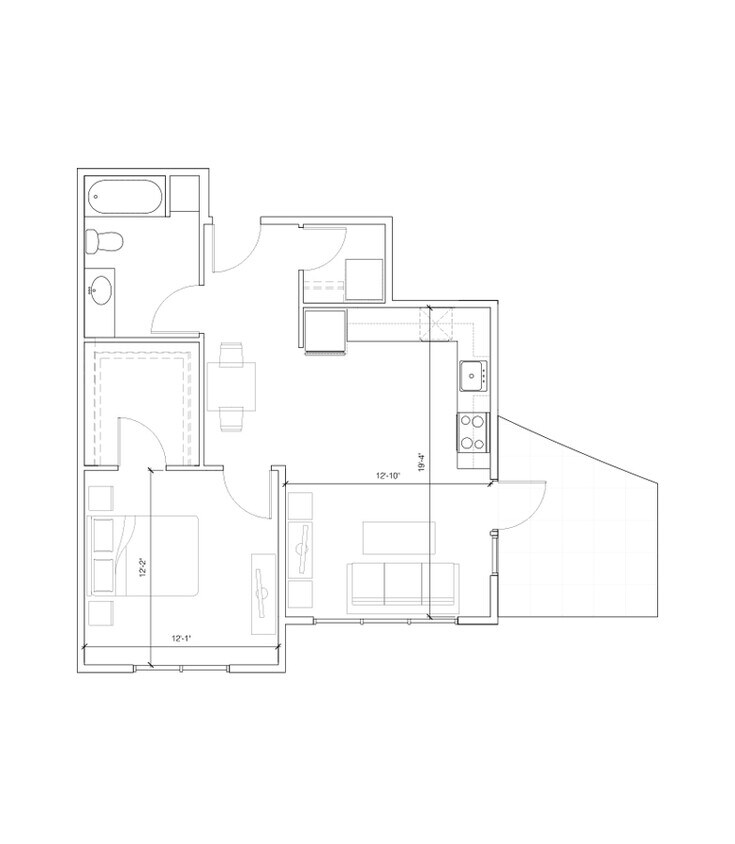 Floor Plan - Hub 9 - 1x1 A6