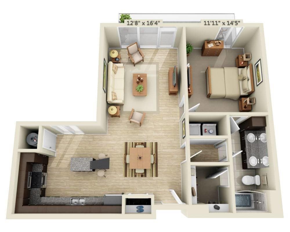Floor Plan - One Bedroom A1G