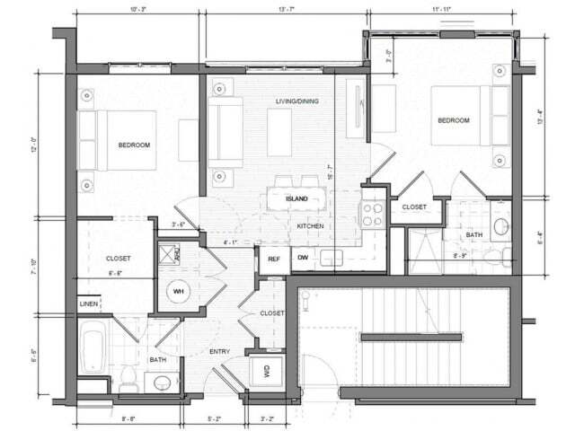 Floor Plan - 2BR-E